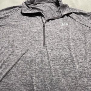 Womens Under Armour Long Sleeve Top Half Zip XL Grey